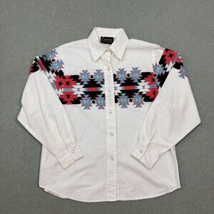 VTG Caravan Calgary Alberta Western Shirt Women’s Sz Medium Southwestern Boho